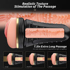 Male Masturbator,Kingdemer Realistic Pocket Pussy Vagina Textured with 7.5in Depth Lifelike Soft and Fleshy Texture,Penis Training Masturbators Sex Machine Toy for Men