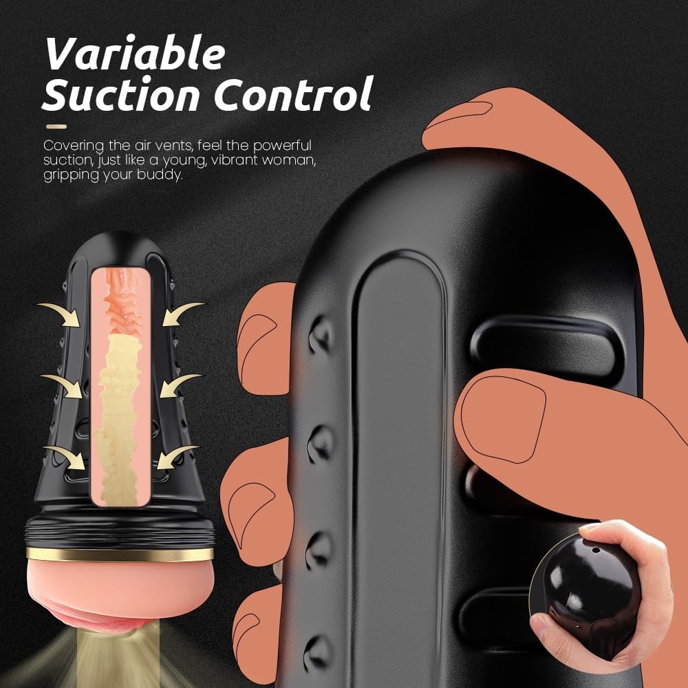 Male Masturbator,Kingdemer Realistic Pocket Pussy Vagina Textured with 7.5in Depth Lifelike Soft and Fleshy Texture,Penis Training Masturbators Sex Machine Toy for Men