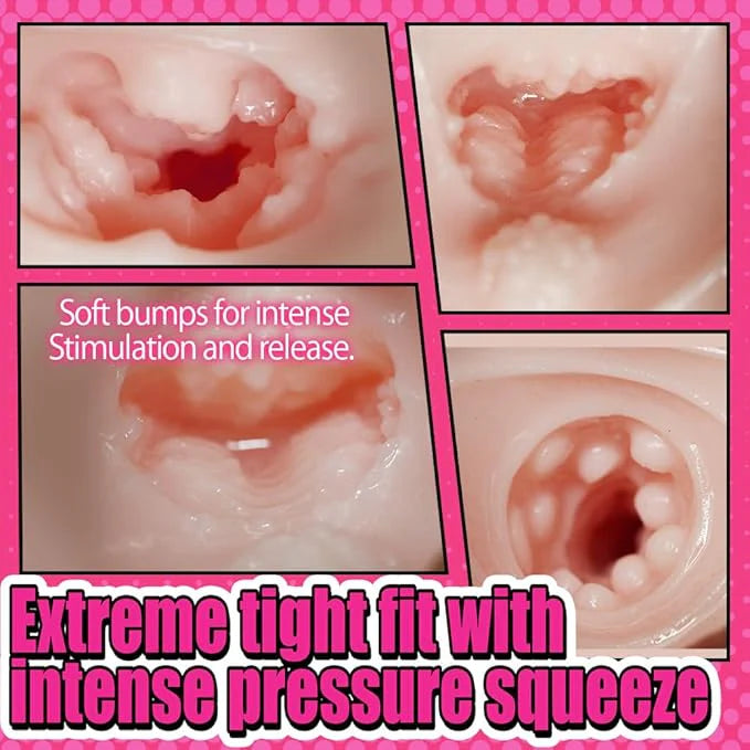 1.7lb Pocket Pussy 2-in-1 Male Masturbator – Realistic Soft Feel, Textured Inner Canal, Reusable Adult Pleasure Sleeve