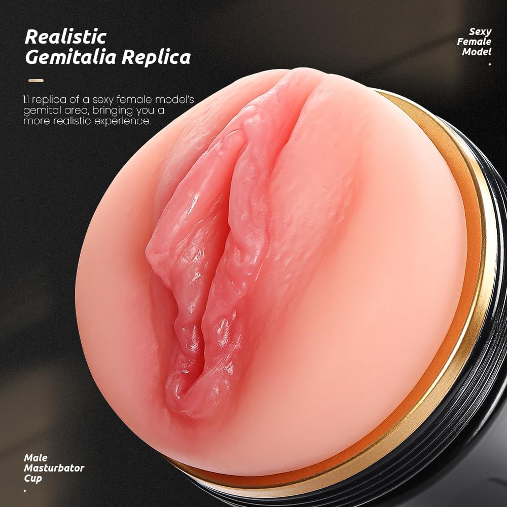 Male Masturbator,Kingdemer Realistic Pocket Pussy Vagina Textured with 7.5in Depth Lifelike Soft and Fleshy Texture,Penis Training Masturbators Sex Machine Toy for Men