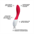 G-Spot Vibrator, Curved Personal Massager, Cerise | This curved G-spot vibrator offers 6 intensity modes, delivering discreet, powerful internal stimulation for women.