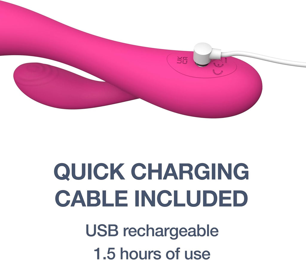 Dual Rabbit Vibrator Personal Massager - 10 Vibration Settings | Body-Safe Silicone, Waterproof, USB Rechargeable, Sex Toy for Women and Men