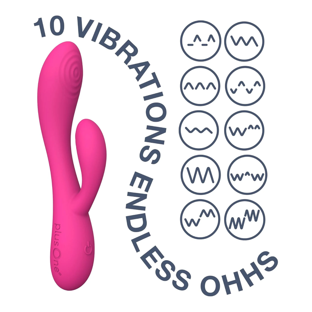 Dual Rabbit Vibrator Personal Massager - 10 Vibration Settings | Body-Safe Silicone, Waterproof, USB Rechargeable, Sex Toy for Women and Men