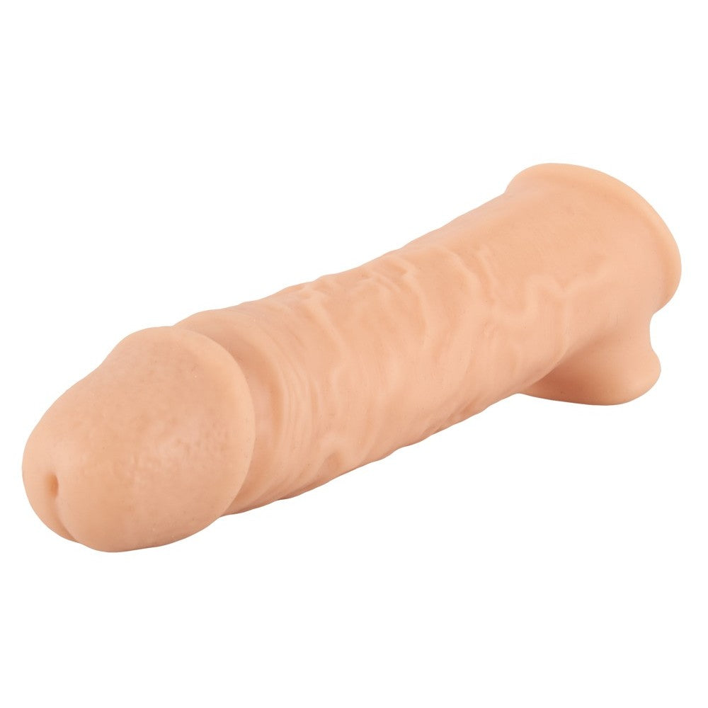 6 Inches Penis Sleeve – Realistic Soft Extension Sleeve with Testicle Ring (Pink)