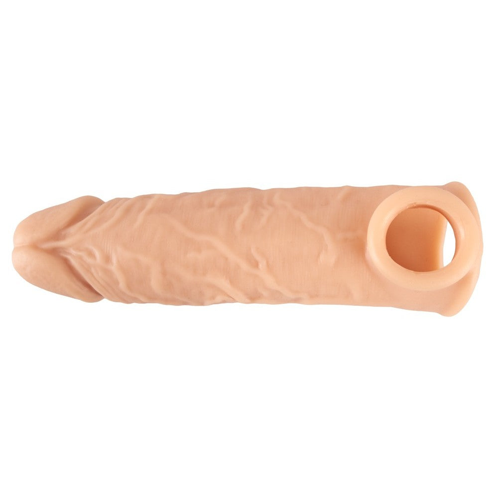 6 Inches Penis Sleeve – Realistic Soft Extension Sleeve with Testicle Ring (Pink)