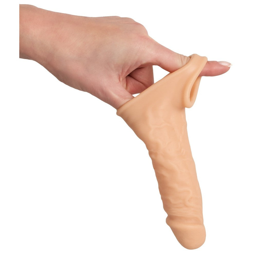 6 Inches Penis Sleeve – Realistic Soft Extension Sleeve with Testicle Ring (Pink)